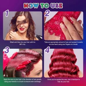 Rihako | Hair | Nwt Red Purple Blue Green Rainbow Temporary Wash Out